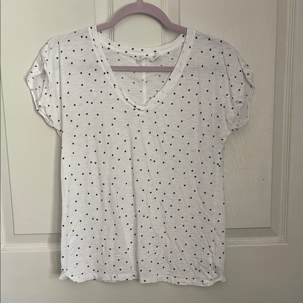 Artisan Ny White With Blue Stars Short Sleeve Tee